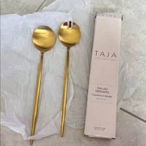 Taja Collection Gold Salad Servers